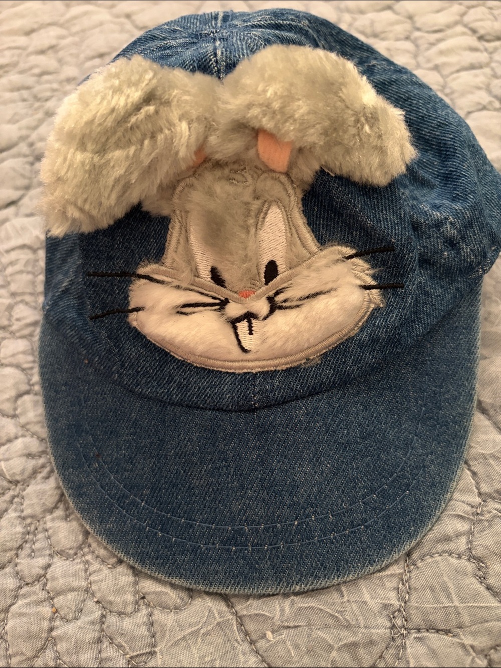 Vintage Warner Bros. Baby Denim Hat - Blue with White Trim
